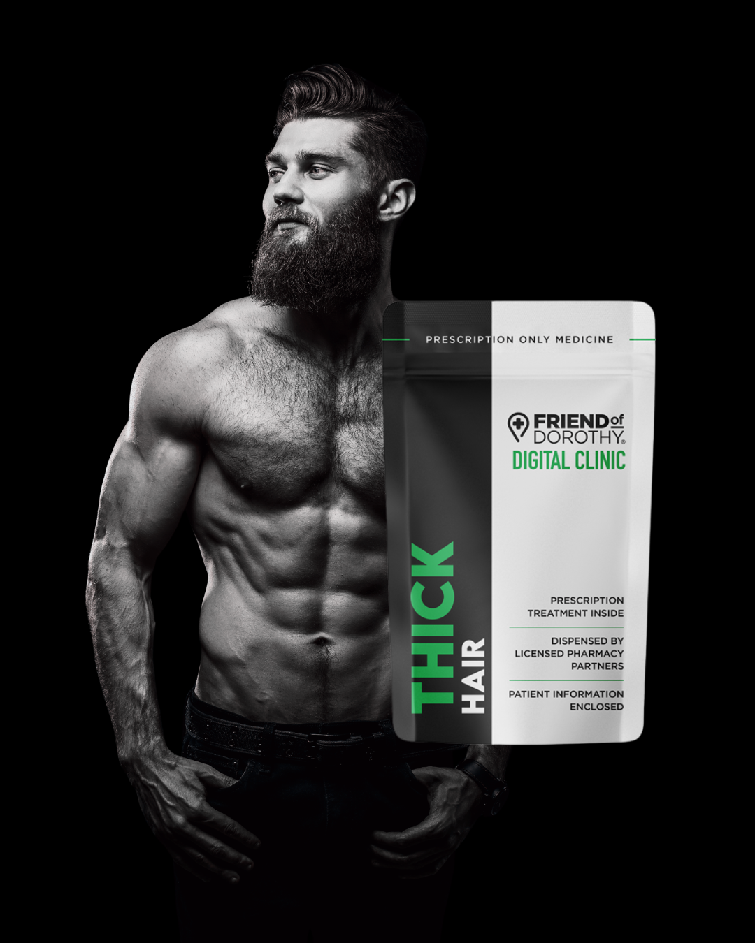 Confident man with a full head of hair