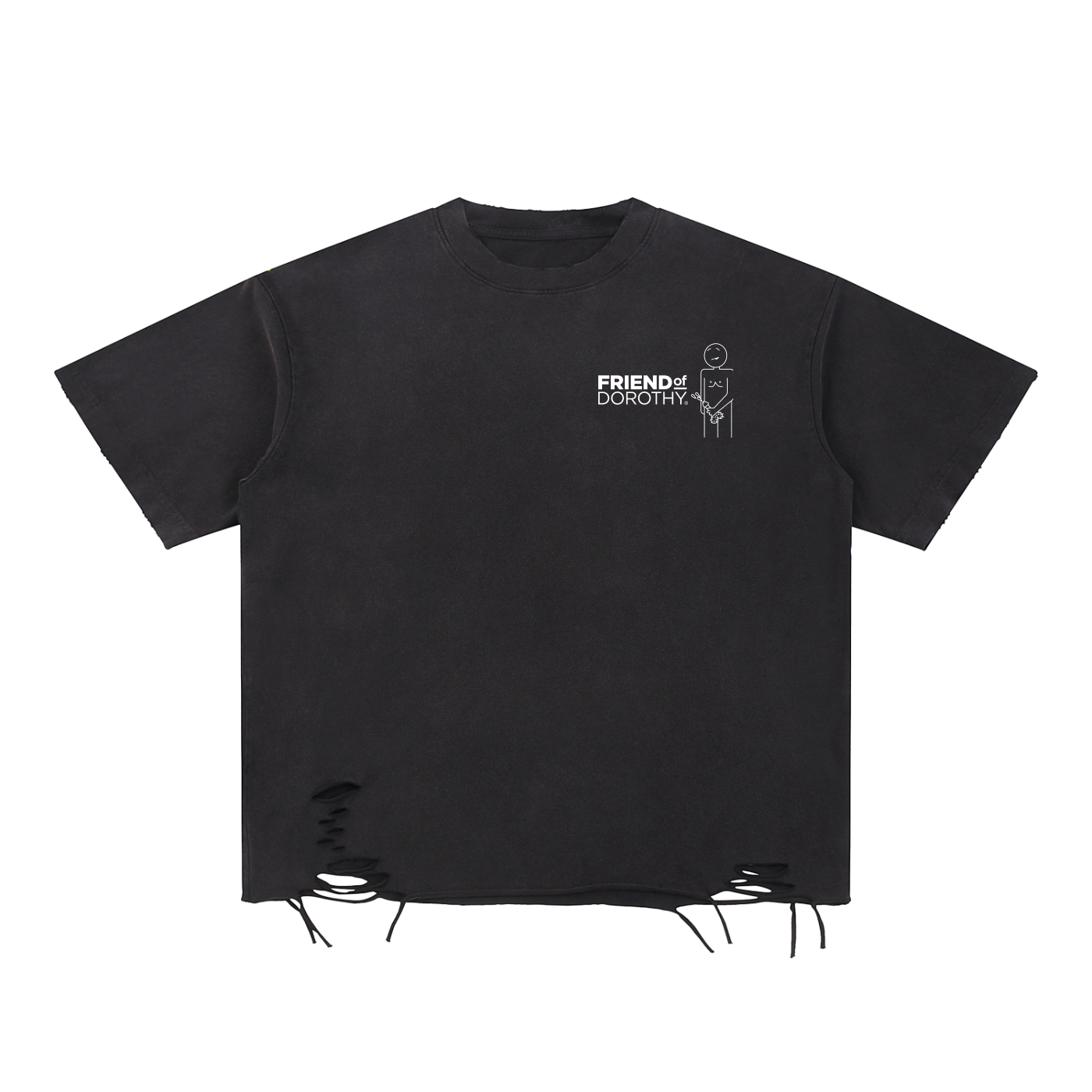 Snow Washed Raw-Hem T-Shirt