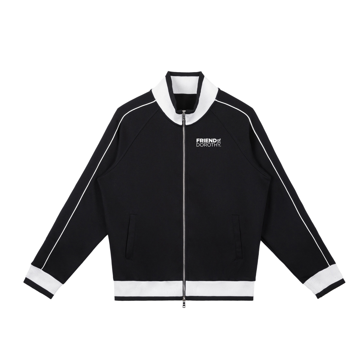 Color Block Raglan Sleeve Zip Track Jacket