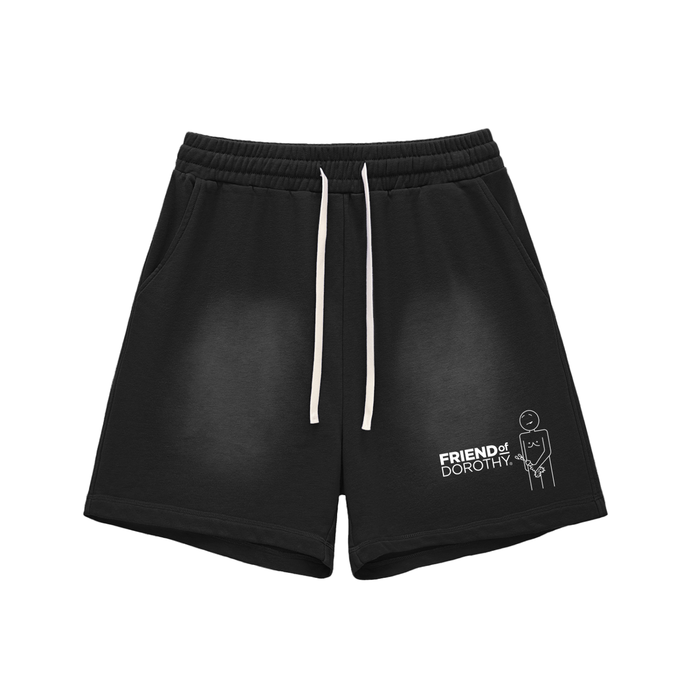 Sun Fade Raw Edge Cotton Shorts