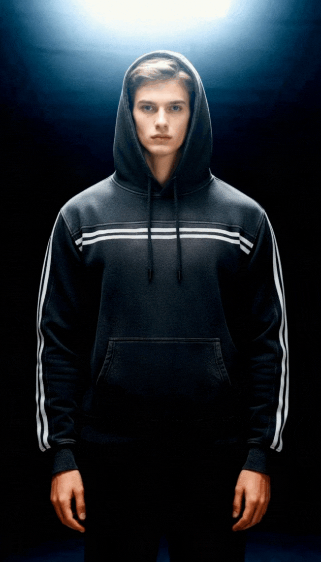 Sun Fade Contrast Tape Fleece Hoodie